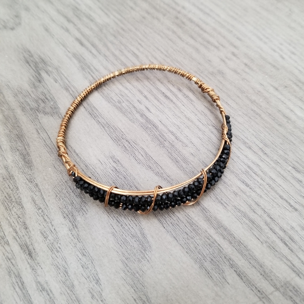 14k gold plated wire wrapped bracelet